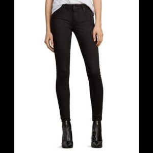{All Saints} Mast Skinny Jeans in Jet Black/Lacquer